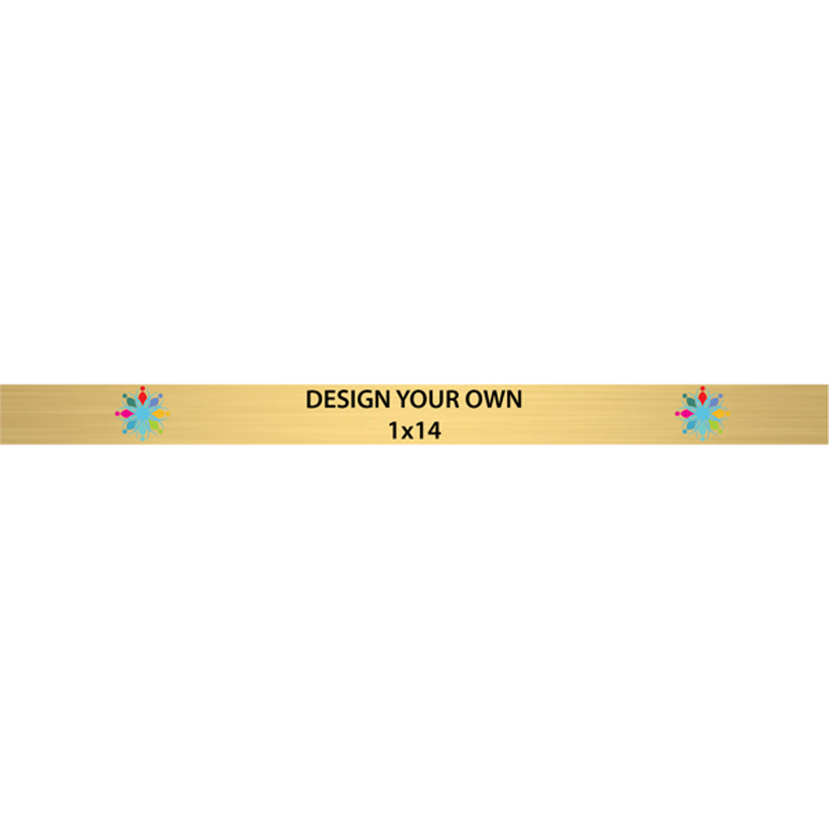 Horizontal Full Color Brass Signs 1" x 14"