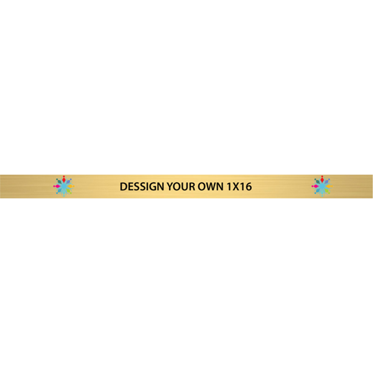 Horizontal Full Color Brass Signs 1" x 16"