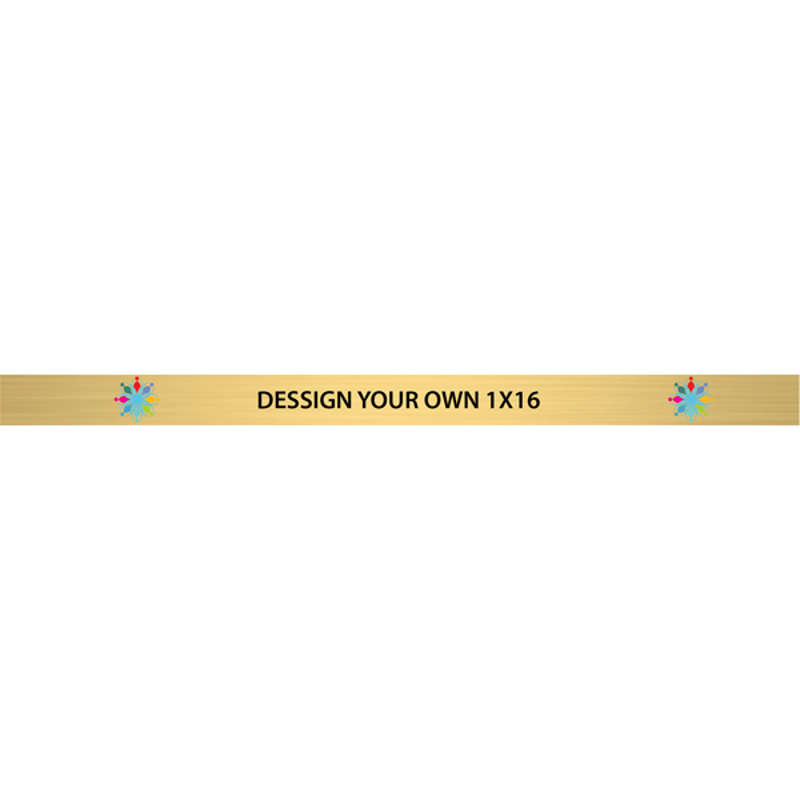 Horizontal Full Color Brass Signs 1" x 16"
