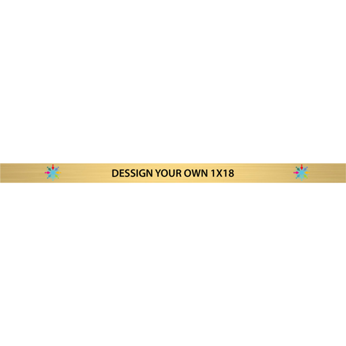 Horizontal Full Color Brass Signs 1" x 18"
