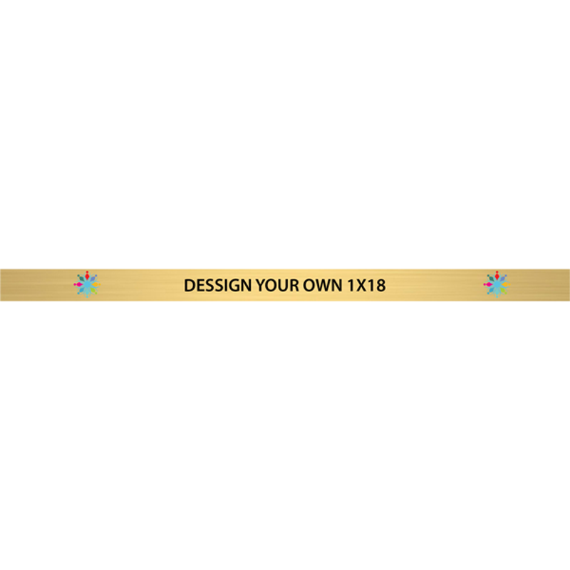 Horizontal Full Color Brass Signs 1" x 18"