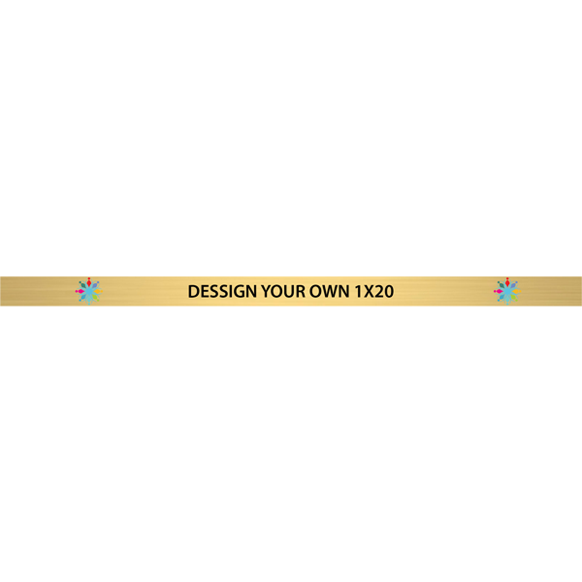 Horizontal Full Color Brass Signs 1" x 20"