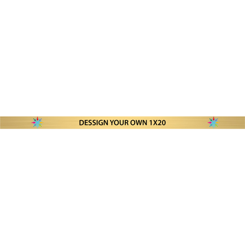 Horizontal Full Color Brass Signs 1" x 20"
