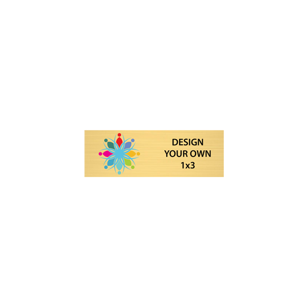 Horizontal Full Color Brass Signs 1" x 3"