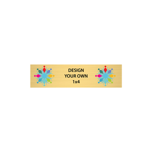 Horizontal Full Color Brass Signs 1" x 4"