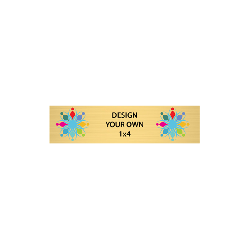 Horizontal Full Color Brass Signs 1" x 4"