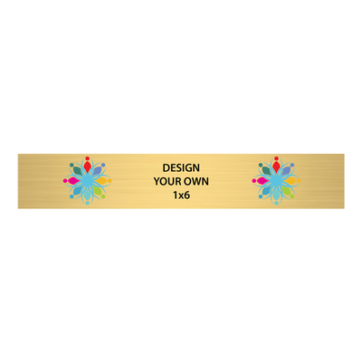 Horizontal Full Color 1" x 6" Brass Signs  - alternate view