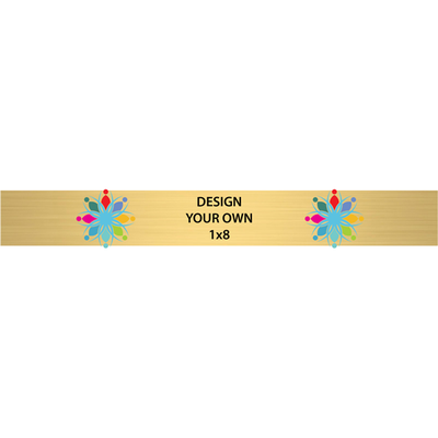 Horizontal Full Color 1" x 8" Brass Signs  - alternate view