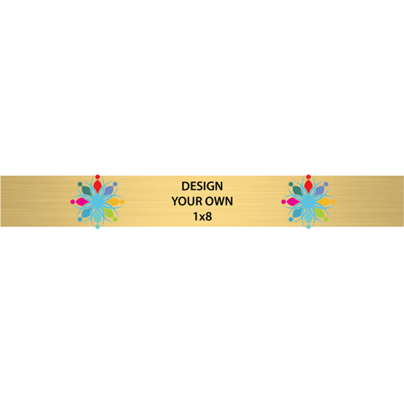 Horizontal Full Color Brass Signs 1" x 8"