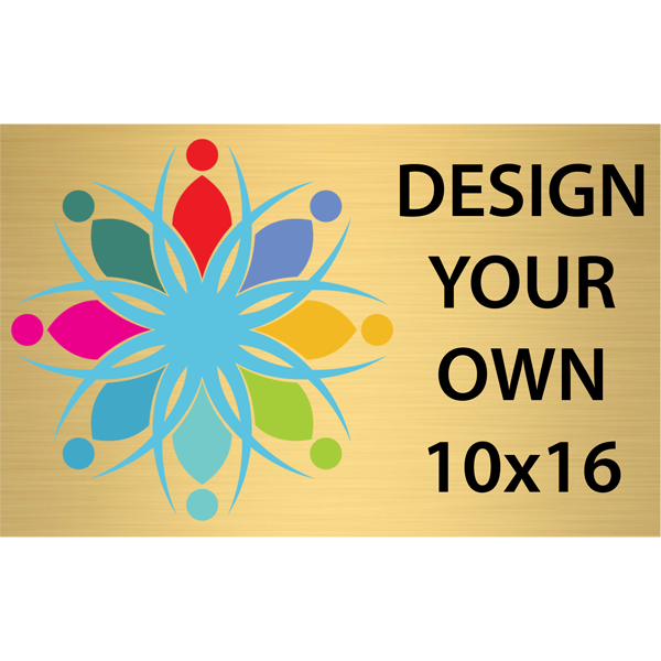 Horizontal Full Color Brass Signs 10" x 16"