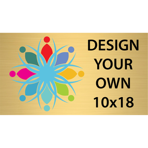 Horizontal Full Color Brass Signs 10" x 18"