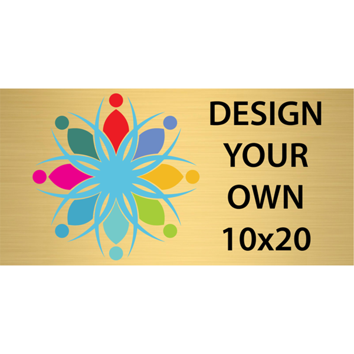 Horizontal Full Color Brass Signs 10" x 20"