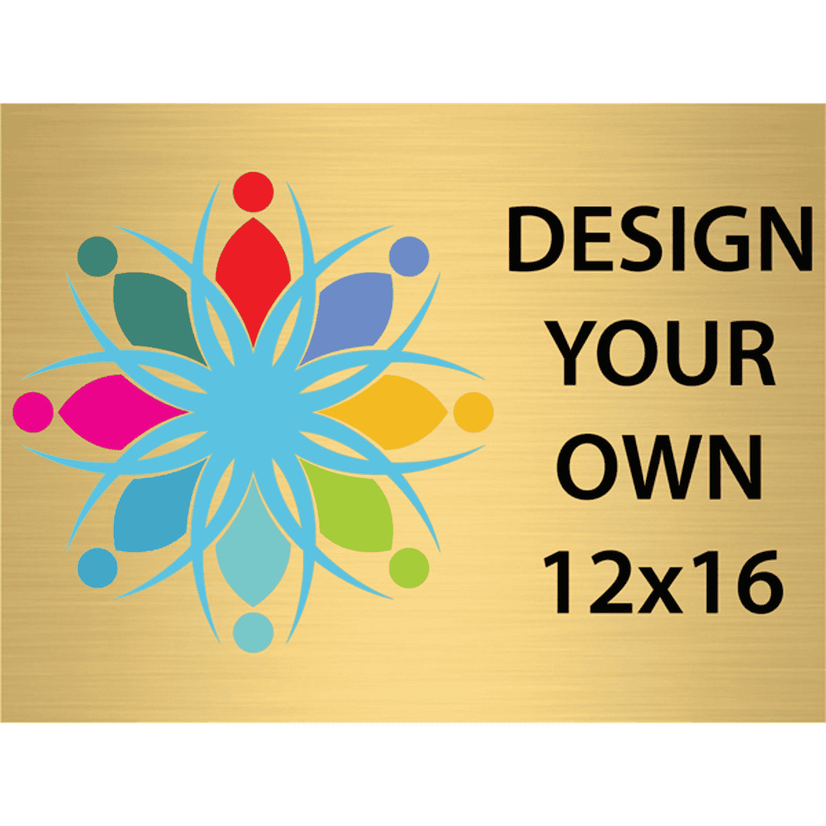Horizontal Full Color Brass Signs 12" x 16"