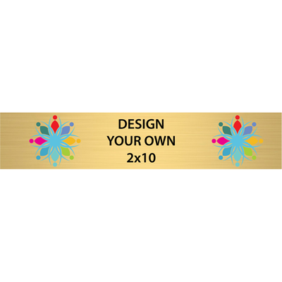 Horizontal Full Color 2" x 10" Brass Signs  - alternate view