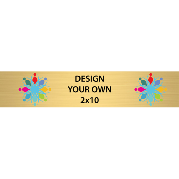 Horizontal Full Color Brass Signs 2" x 10"