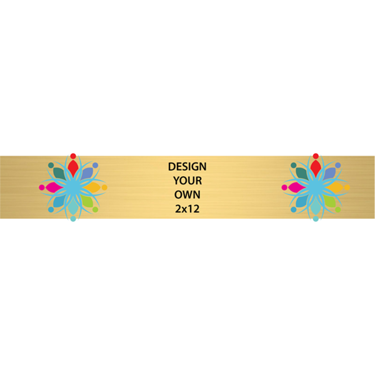 Horizontal Full Color Brass Signs 2" x 12"
