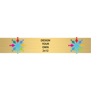 Horizontal Full Color Brass Signs 2" x 12"