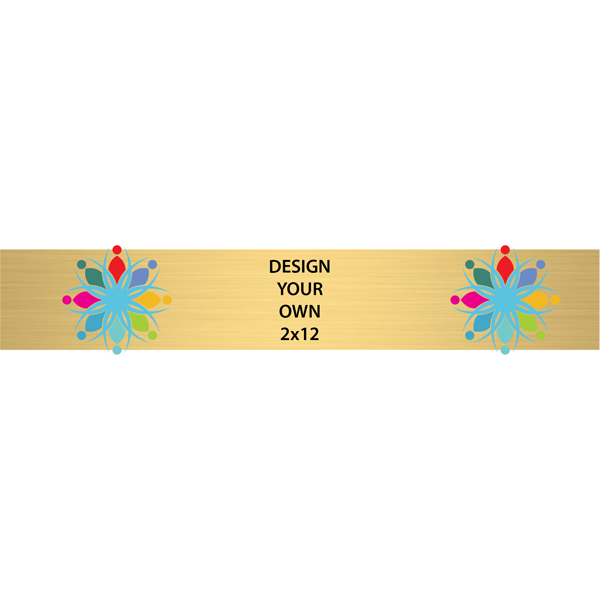 Horizontal Full Color Brass Signs 2" x 12"