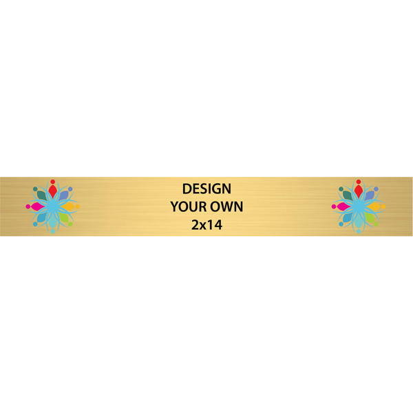 Horizontal Full Color Brass Signs 2" x 14"