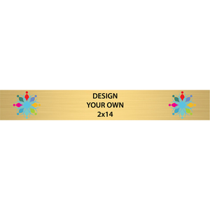 Horizontal Full Color Brass Signs 2" x 14"