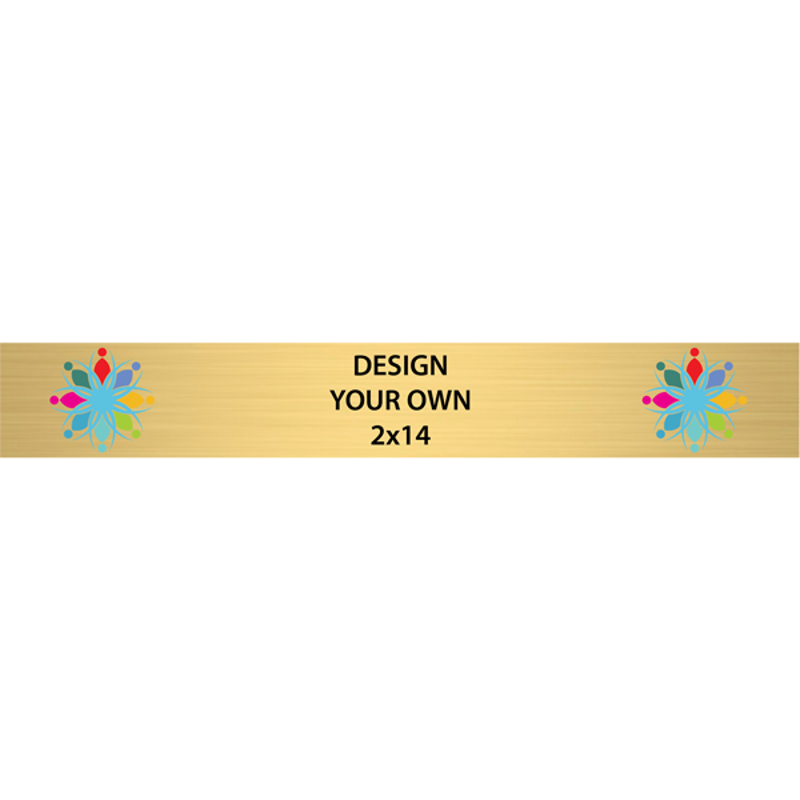 Horizontal Full Color Brass Signs 2" x 14"