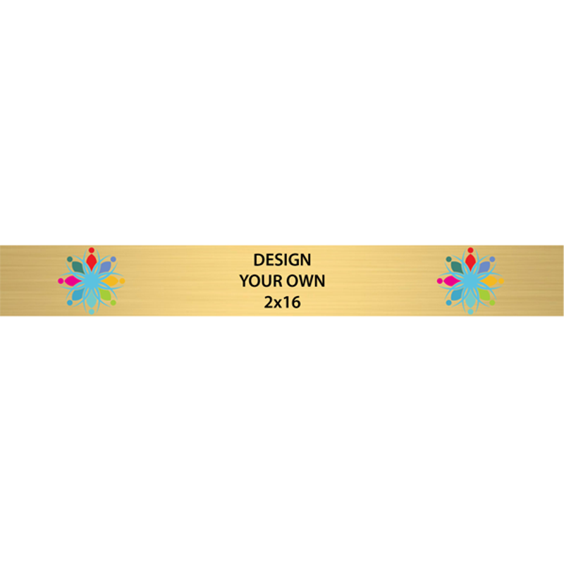 Horizontal Full Color Brass Signs 2" x 16"