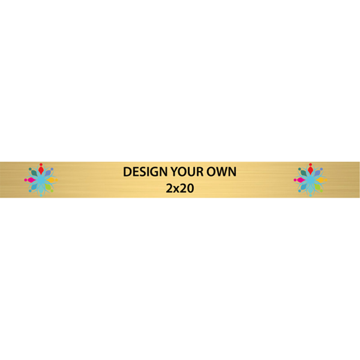 Horizontal Full Color Brass Signs 2" x 20"