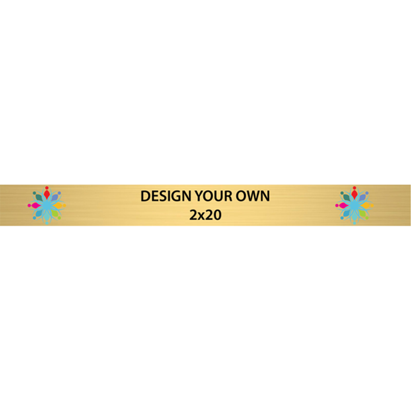 Horizontal Full Color Brass Signs 2" x 20"