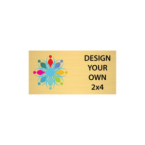 Horizontal Full Color Brass Signs 2" x 4"