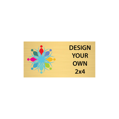 Horizontal Full Color 2" x 4" Brass Signs  - alternate view