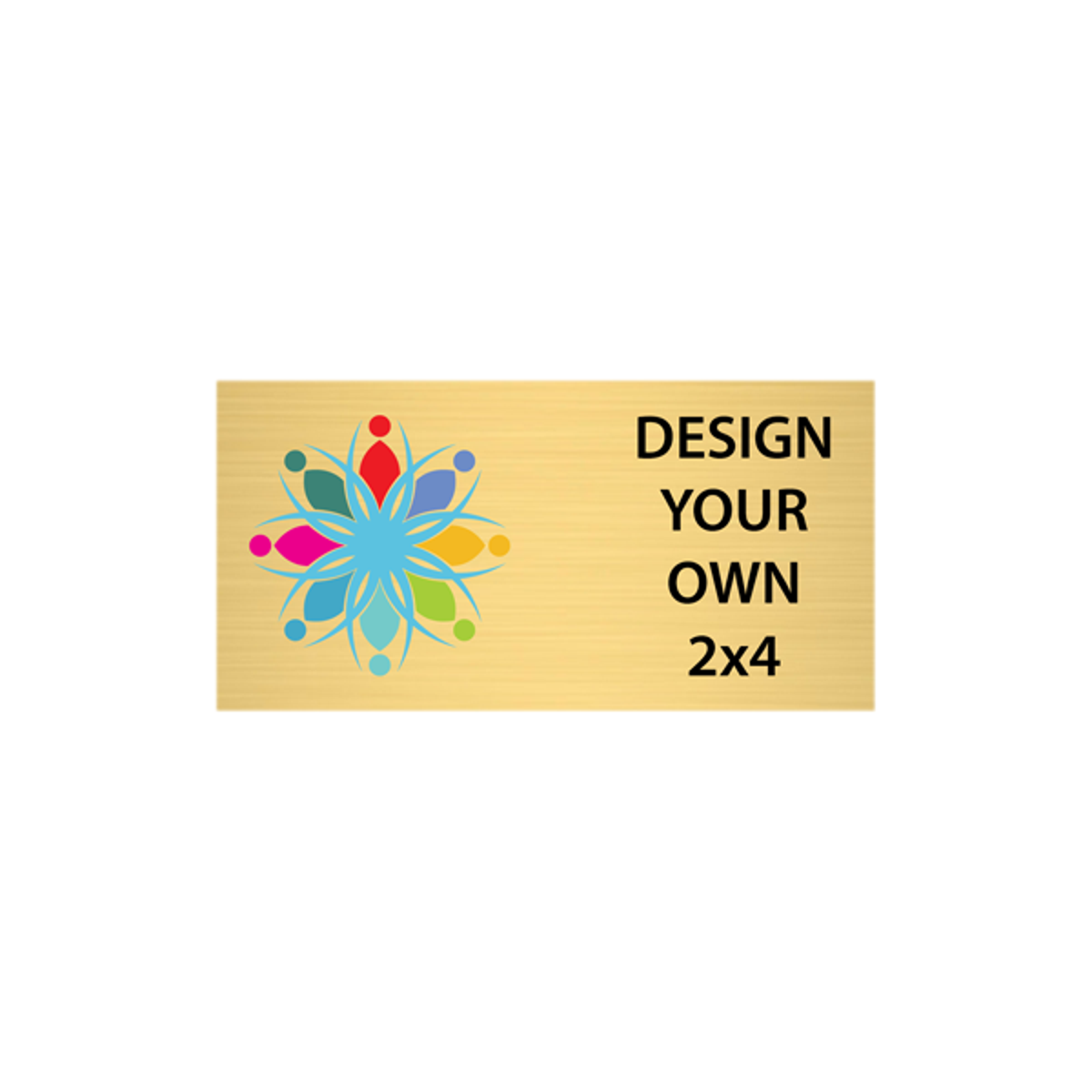 Horizontal Full Color Brass Signs 2" x 4"