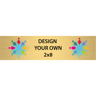 Horizontal Full Color 2" x 8" Brass Signs  - alternate view