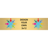 Horizontal Full Color Brass Signs 3" x 12"