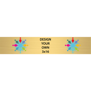 Horizontal Full Color Brass Signs 3" x 16"