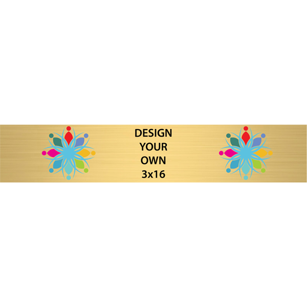 Horizontal Full Color Brass Signs 3" x 16"
