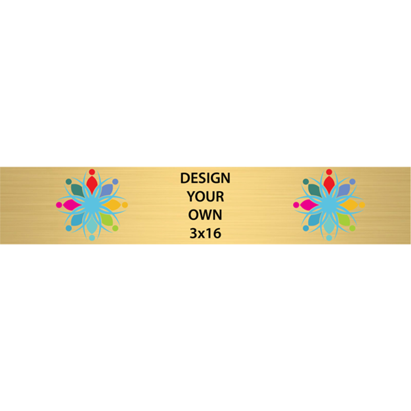 Horizontal Full Color Brass Signs 3" x 16"