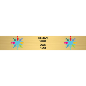 Horizontal Full Color Brass Signs 3" x 18"