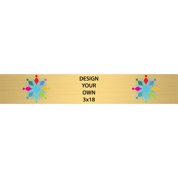 Horizontal Full Color Brass Signs 3" x 18"