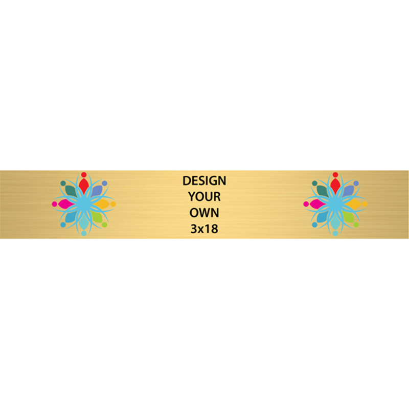 Horizontal Full Color Brass Signs 3" x 18"