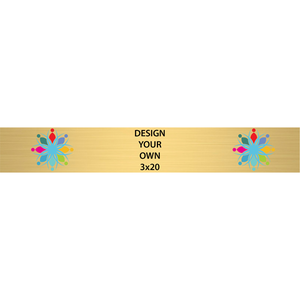 Horizontal Full Color Brass Signs 3" x 20"