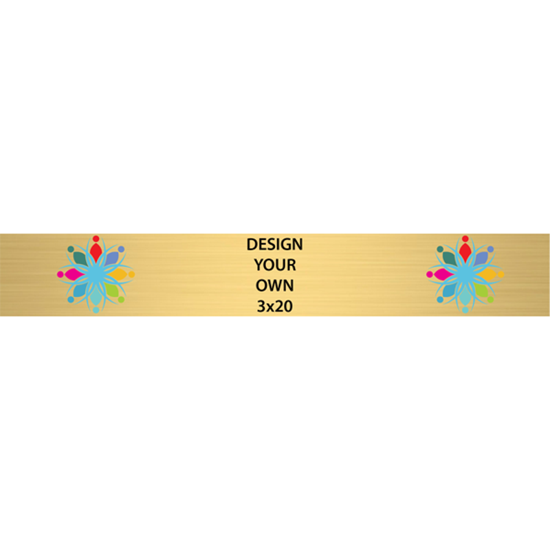 Horizontal Full Color Brass Signs 3" x 20"