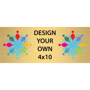 Horizontal Full Color Brass Signs 4" x 10"