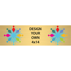 Horizontal Full Color Brass Signs 4" x 14"