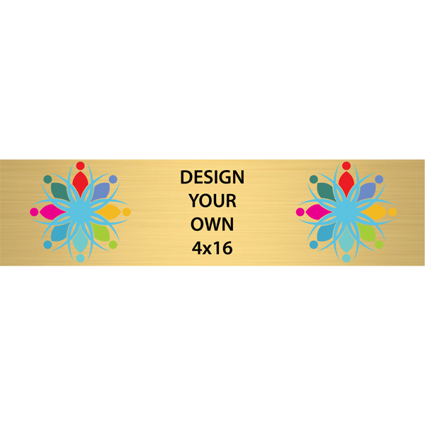 Horizontal Full Color Brass Signs 4" x 16"