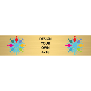 Horizontal Full Color Brass Signs 4" x 18"