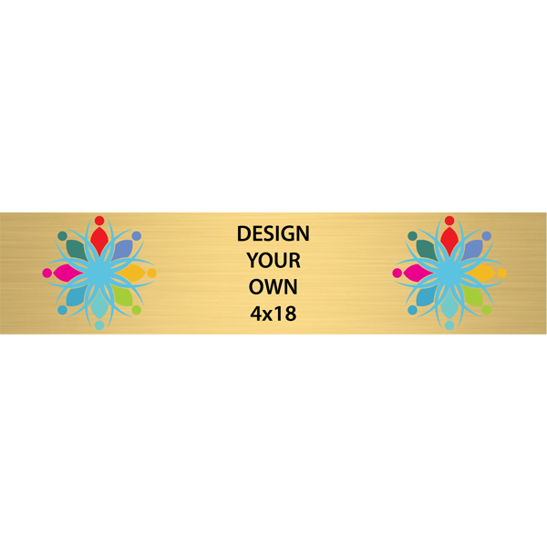 Horizontal Full Color Brass Signs 4" x 18"
