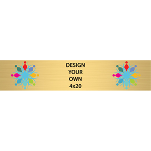 Horizontal Full Color Brass Signs 4" x 20"