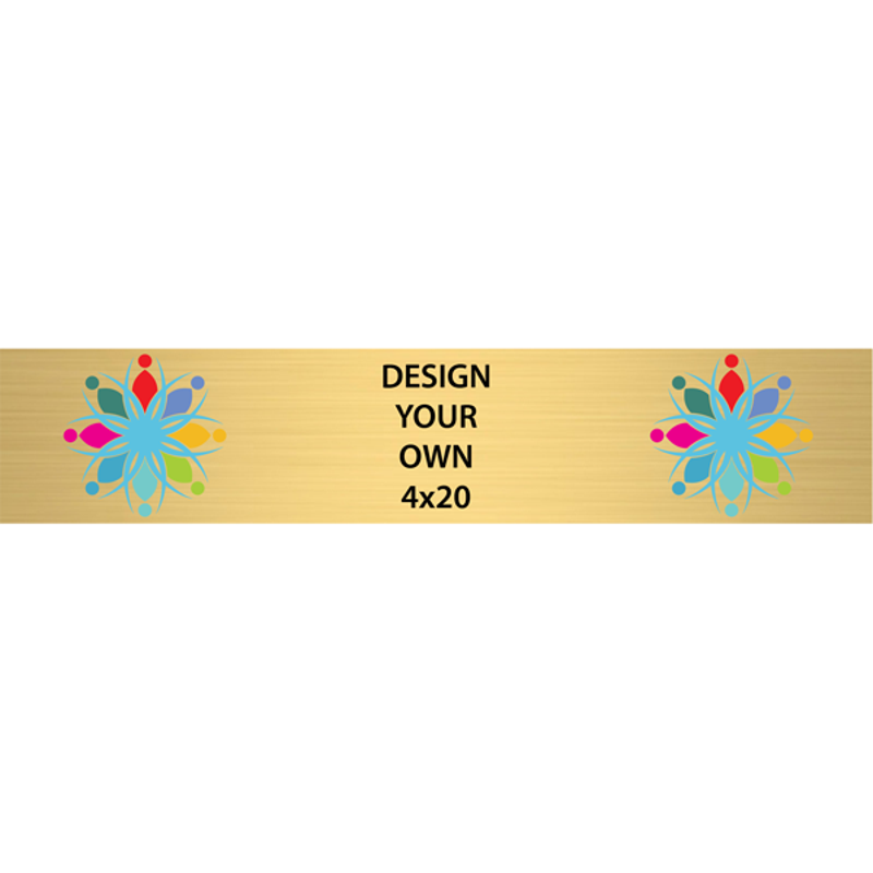 Horizontal Full Color Brass Signs 4" x 20"