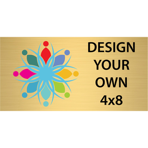 Horizontal Full Color Brass Signs 4" x 8"