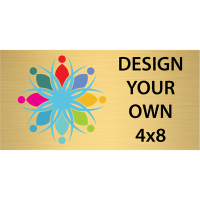 Horizontal Full Color 4" x 8" Brass Signs  - alternate view